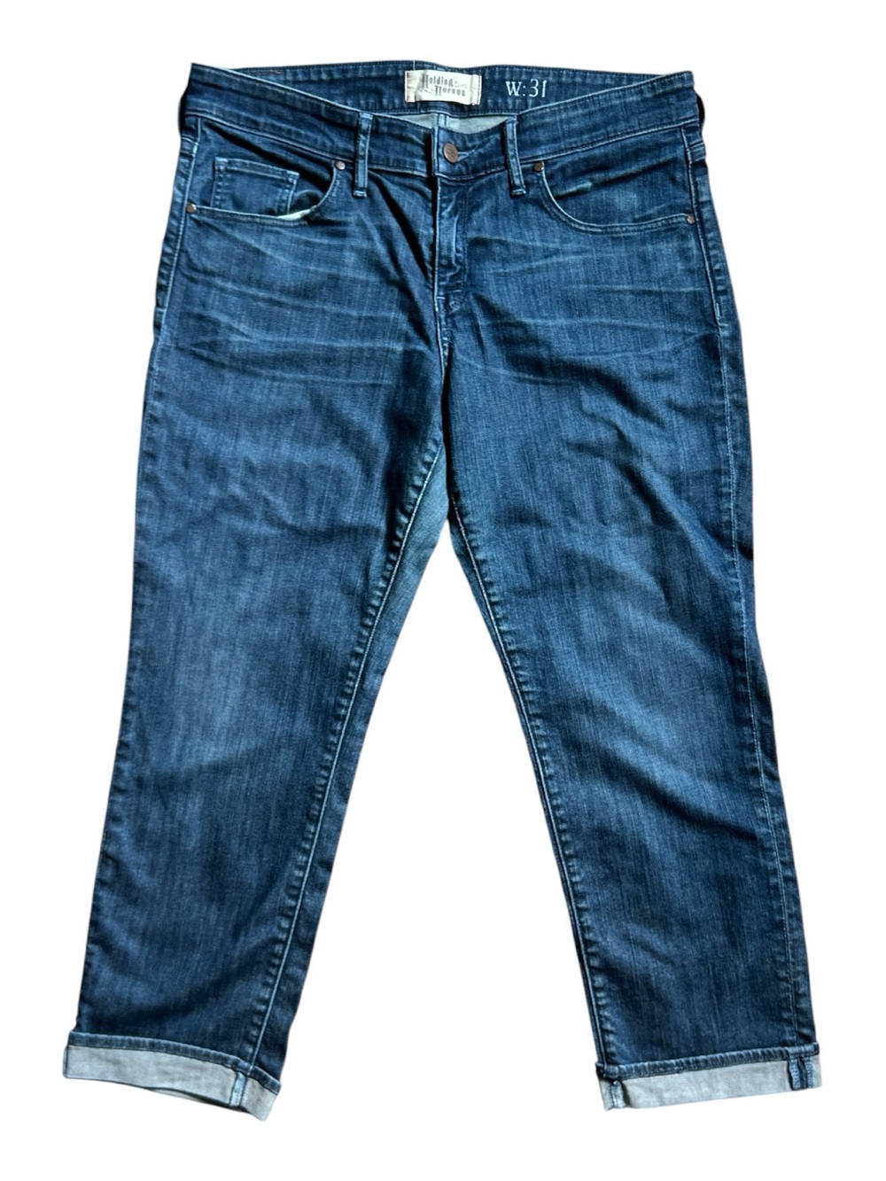 Anthropologie Holding Horses Slim Boyfriend Fit Cuffed Cropped Jeans 31”